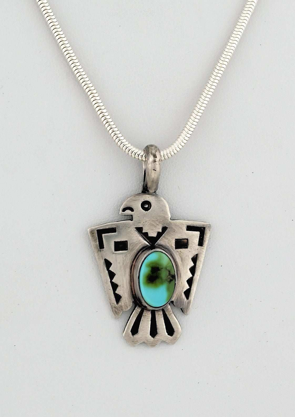 Pendant, Thunderbird with Sonoran Gold Turquoise by Raymond Coriz