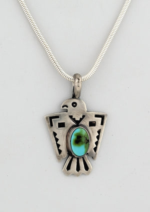 Pendant, Thunderbird with Sonoran Gold Turquoise by Raymond Coriz