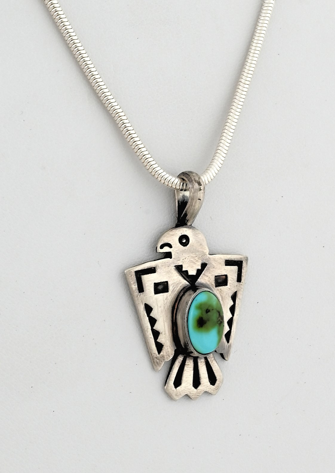 Pendant, Thunderbird with Sonoran Gold Turquoise by Raymond Coriz