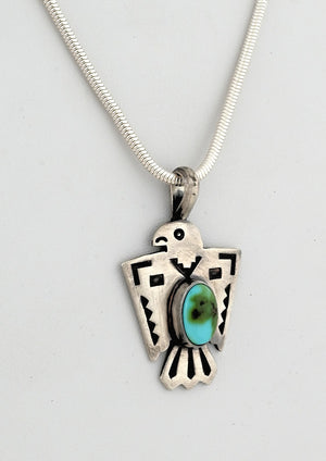 Pendant, Thunderbird with Sonoran Gold Turquoise by Raymond Coriz