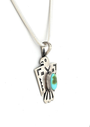 Pendant, Thunderbird with Sonoran Gold Turquoise by Raymond Coriz