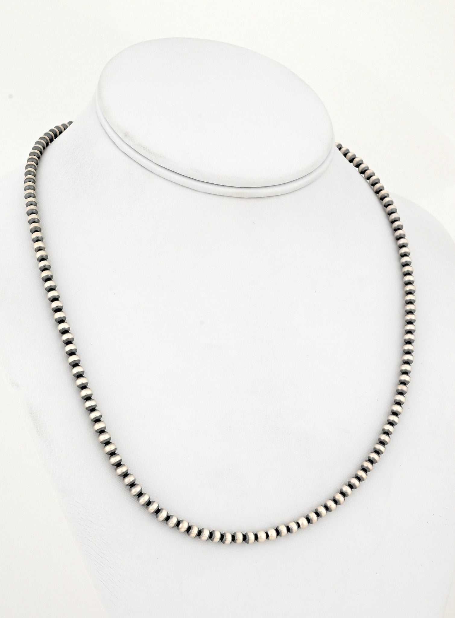 Necklace with 4mm Sterling Silver Beads