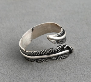 Ring - Narrow Wrap-around Feather by Lena Platero; Size 7+/-