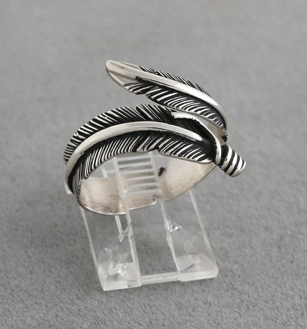 Ring - Narrow Wrap-around Feather by Lena Platero; Size 7+/-