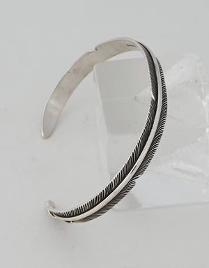 Bracelet, Sterling Silver Feather by Lena Platero