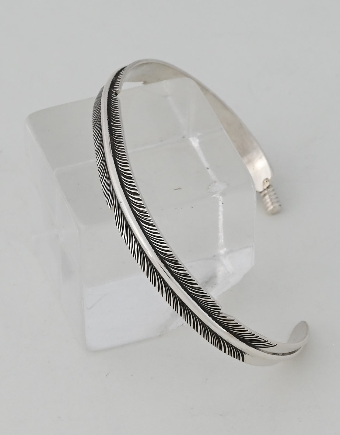 Bracelet, Sterling Silver Feather by Lena Platero