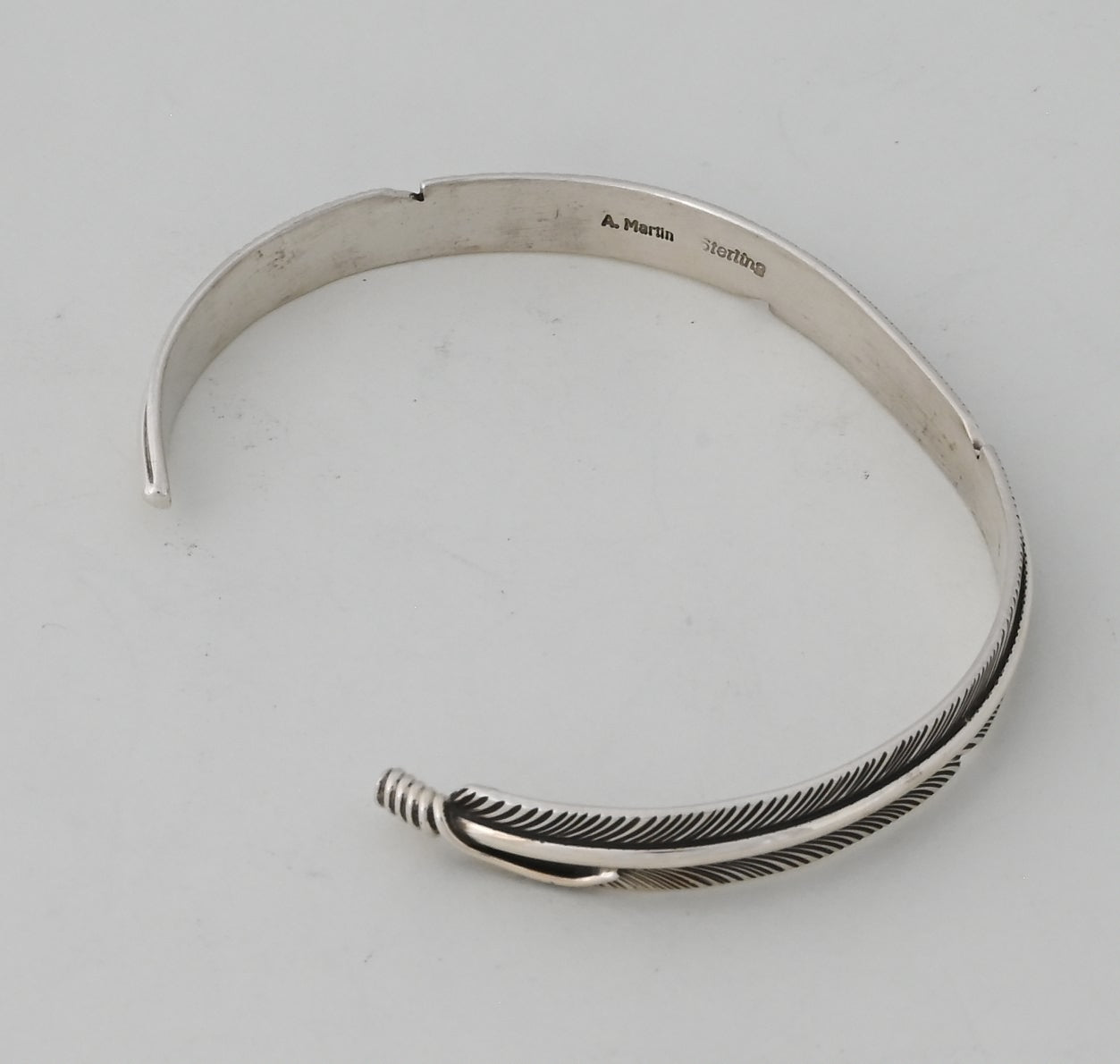 Bracelet, Sterling Silver Feather by Lena Platero