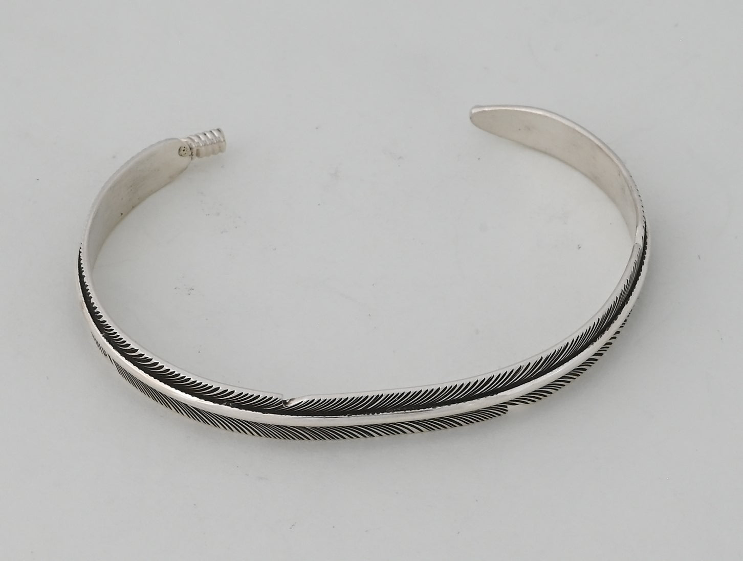 Bracelet, Sterling Silver Feather by Lena Platero