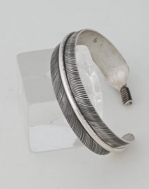 Bracelet, Sterling Silver Feather by Lena Platero