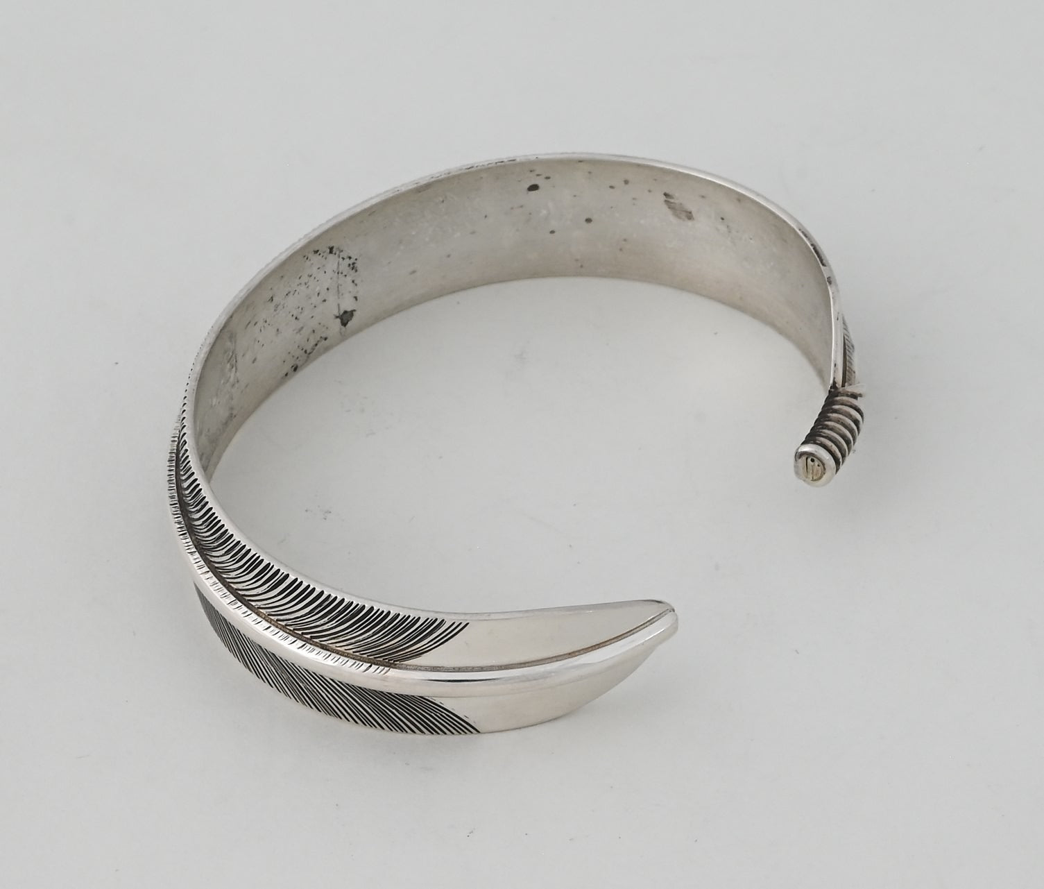 Bracelet, Sterling Silver Feather by Lena Platero