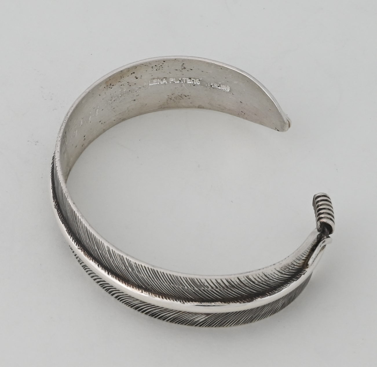 Bracelet, Sterling Silver Feather by Lena Platero