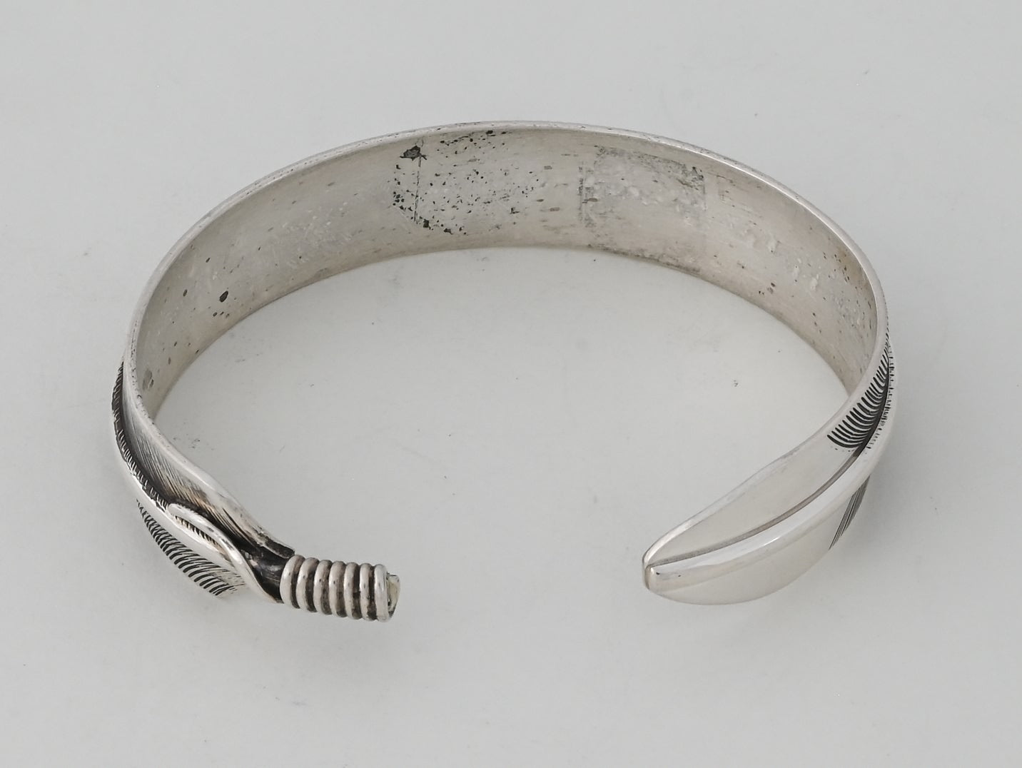 Bracelet, Sterling Silver Feather by Lena Platero