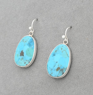 Earrings with Turquoise Slabs by Ronald Chavez