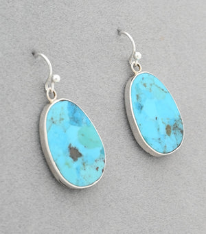 Earrings with Turquoise Slabs by Ronald Chavez
