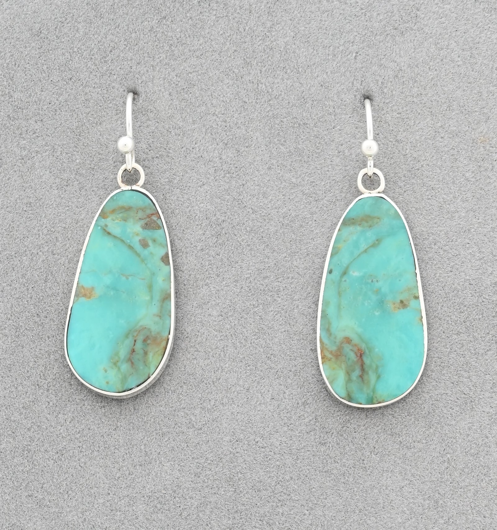 Earrings with Turquoise Slabs by Ronald Chavez