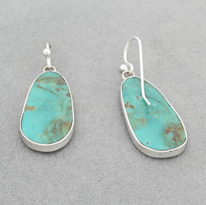 Earrings with Turquoise Slabs by Ronald Chavez