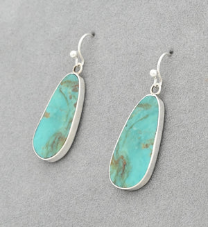 Earrings with Turquoise Slabs by Ronald Chavez