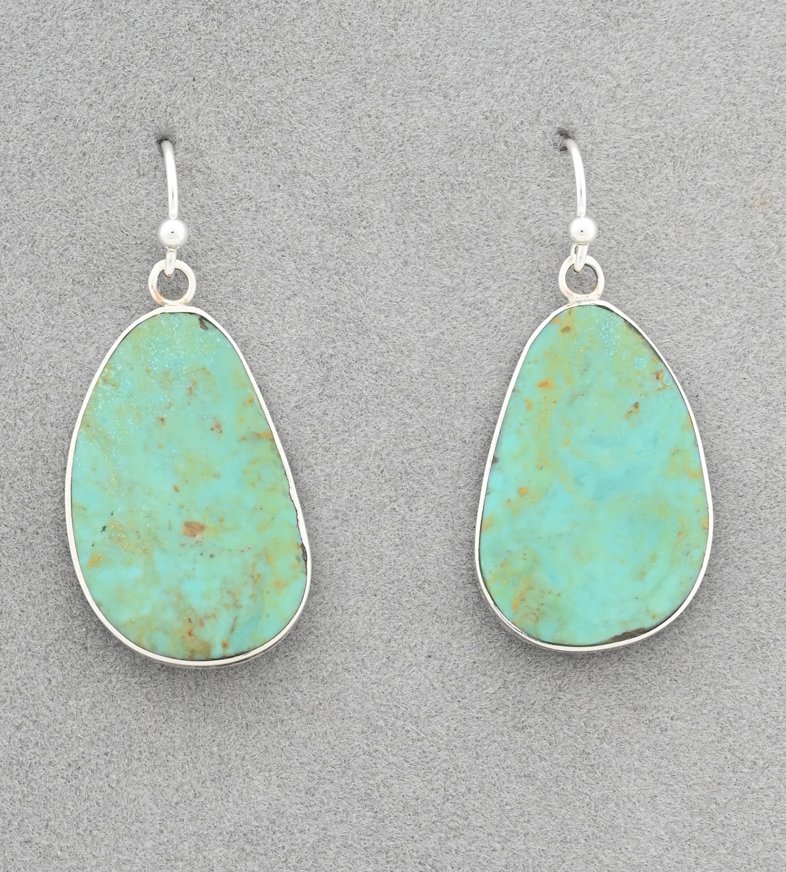 Earrings with Turquoise Slabs by Ronald Chavez