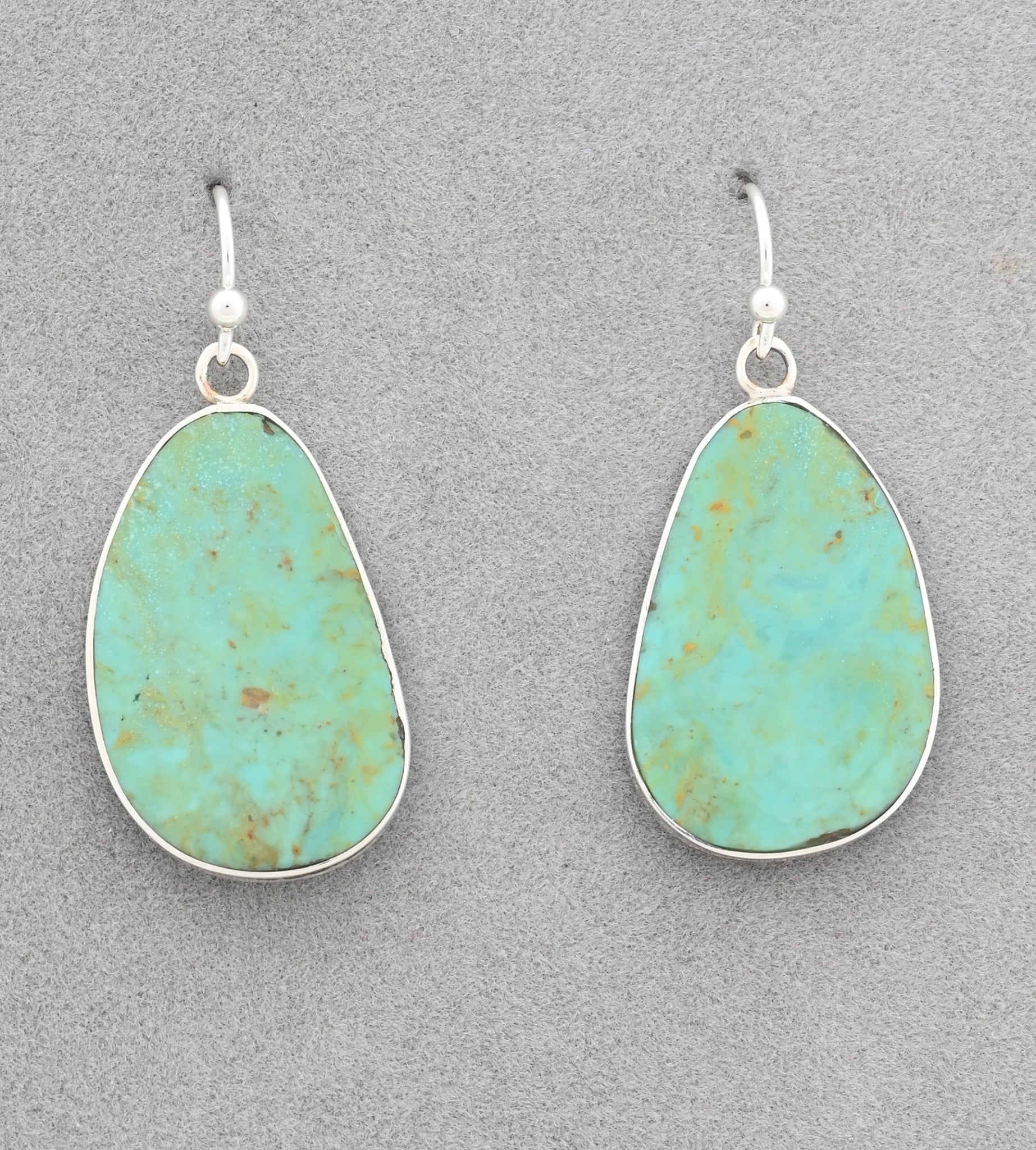 Earrings with Turquoise Slabs by Ronald Chavez