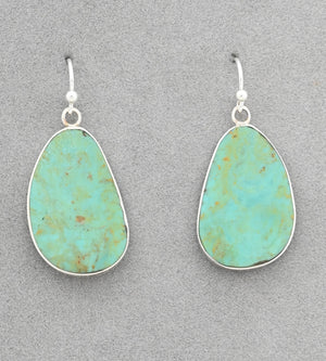 Earrings with Turquoise Slabs by Ronald Chavez