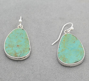 Earrings with Turquoise Slabs by Ronald Chavez
