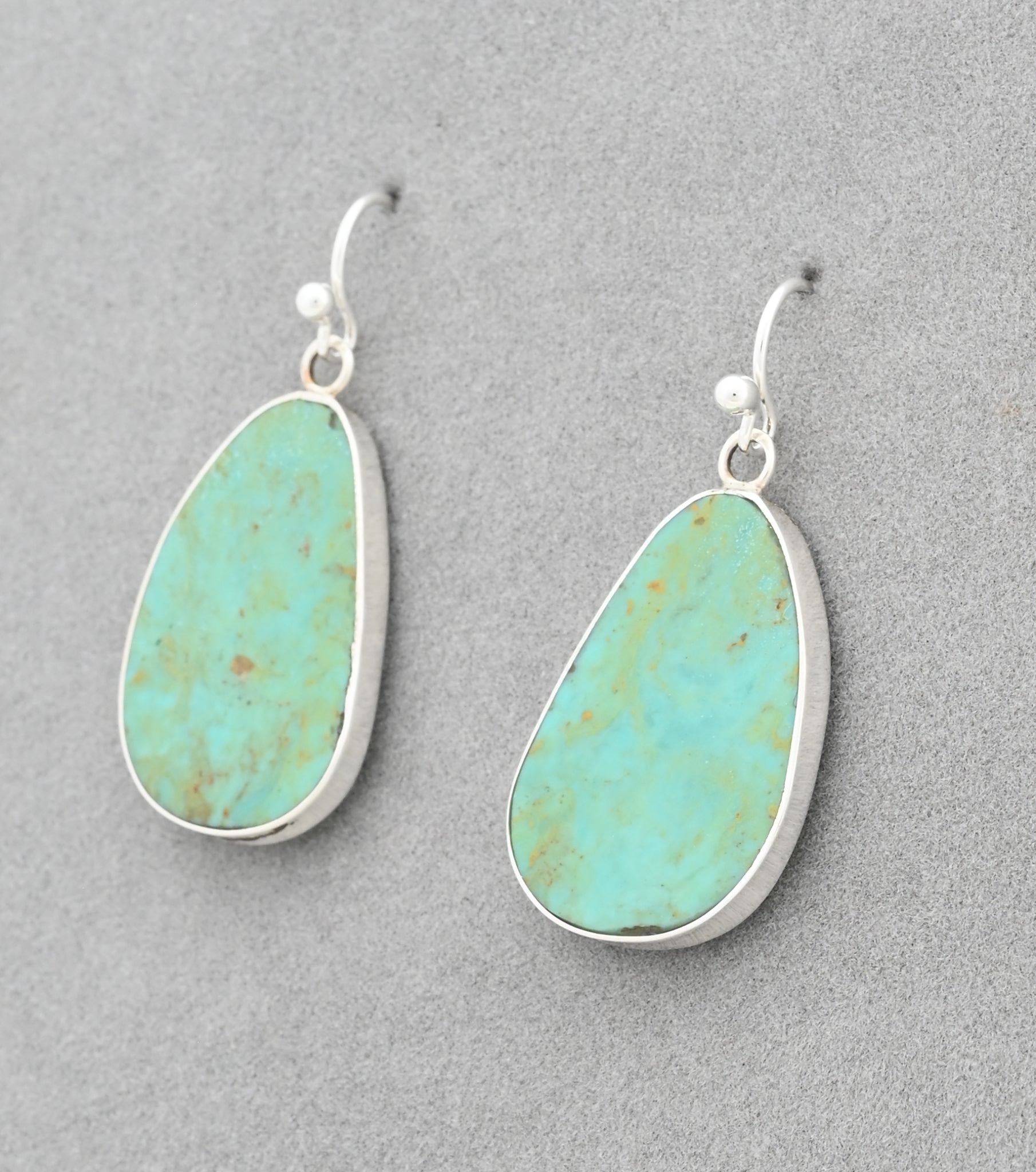 Earrings with Turquoise Slabs by Ronald Chavez