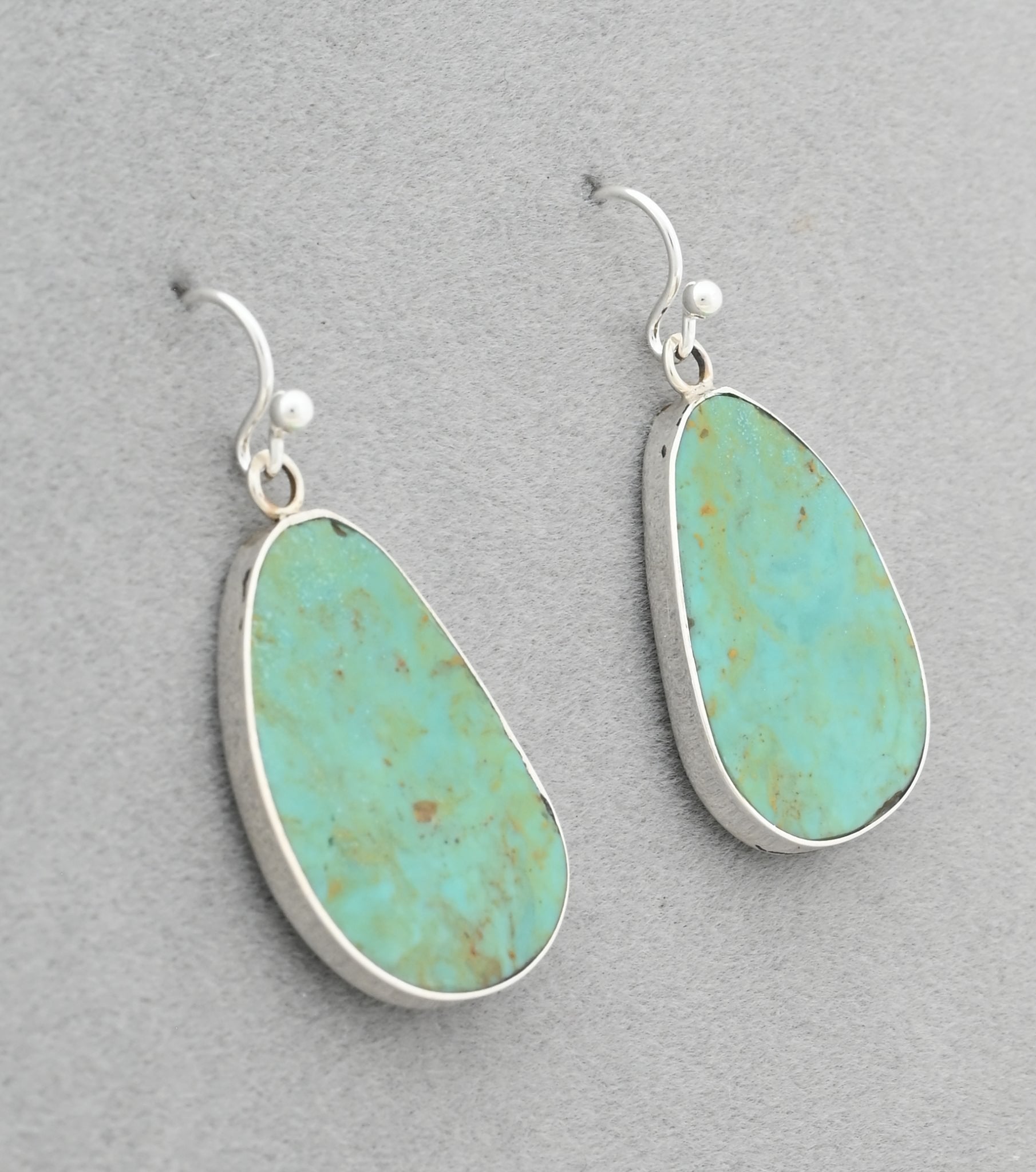 Earrings with Turquoise Slabs by Ronald Chavez