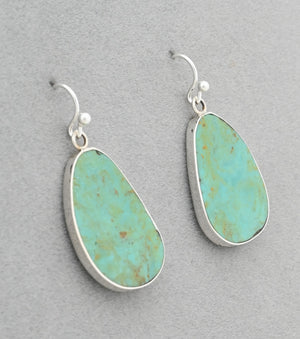 Earrings with Turquoise Slabs by Ronald Chavez