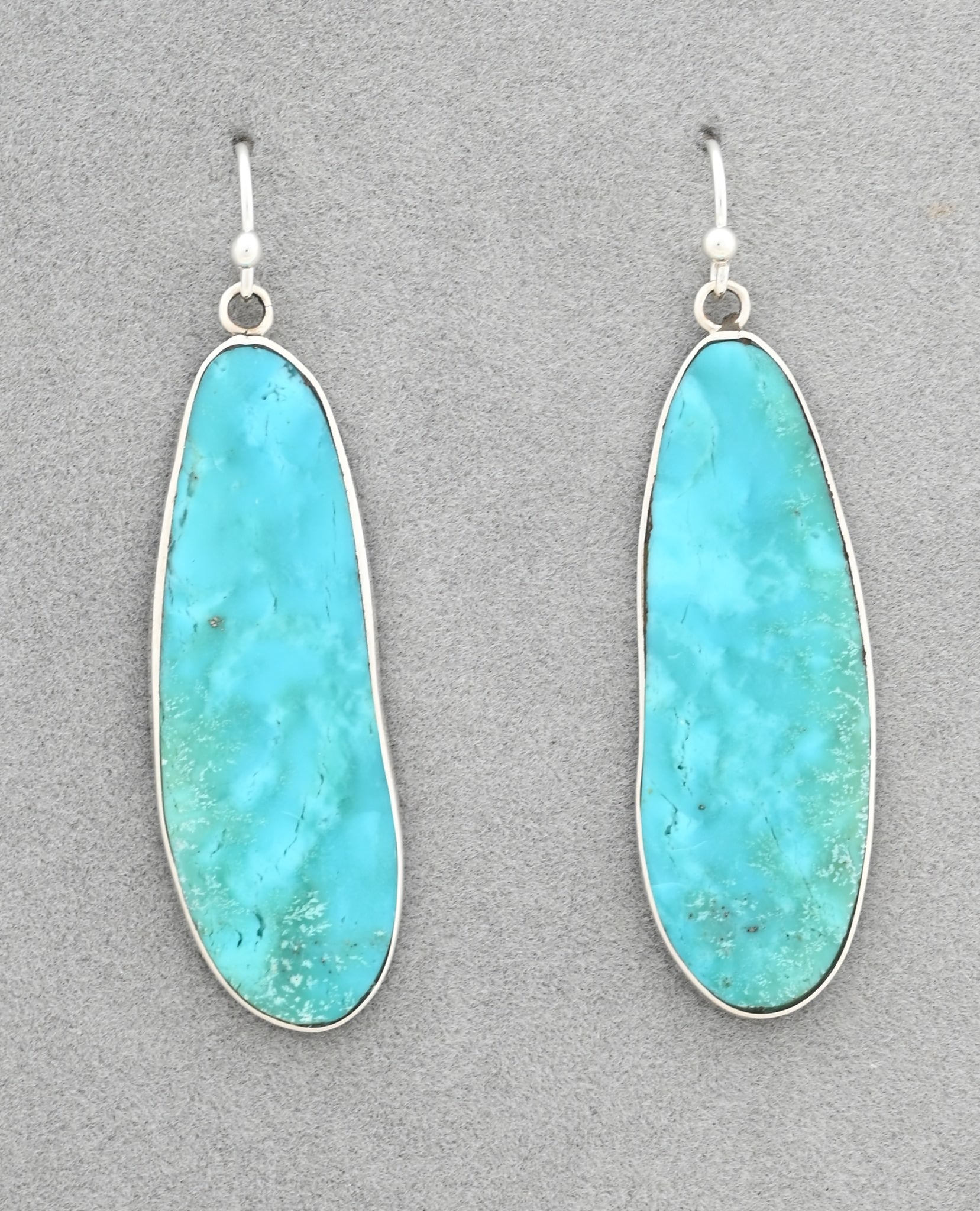 Earrings with Turquoise Slabs by Ronald Chavez