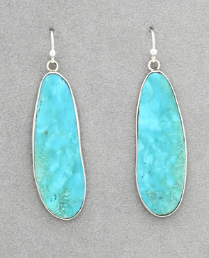 Earrings with Turquoise Slabs by Ronald Chavez