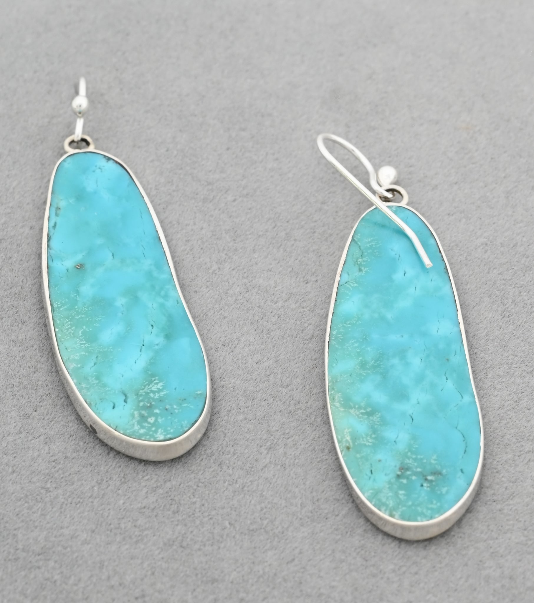 Earrings with Turquoise Slabs by Ronald Chavez