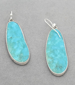 Earrings with Turquoise Slabs by Ronald Chavez