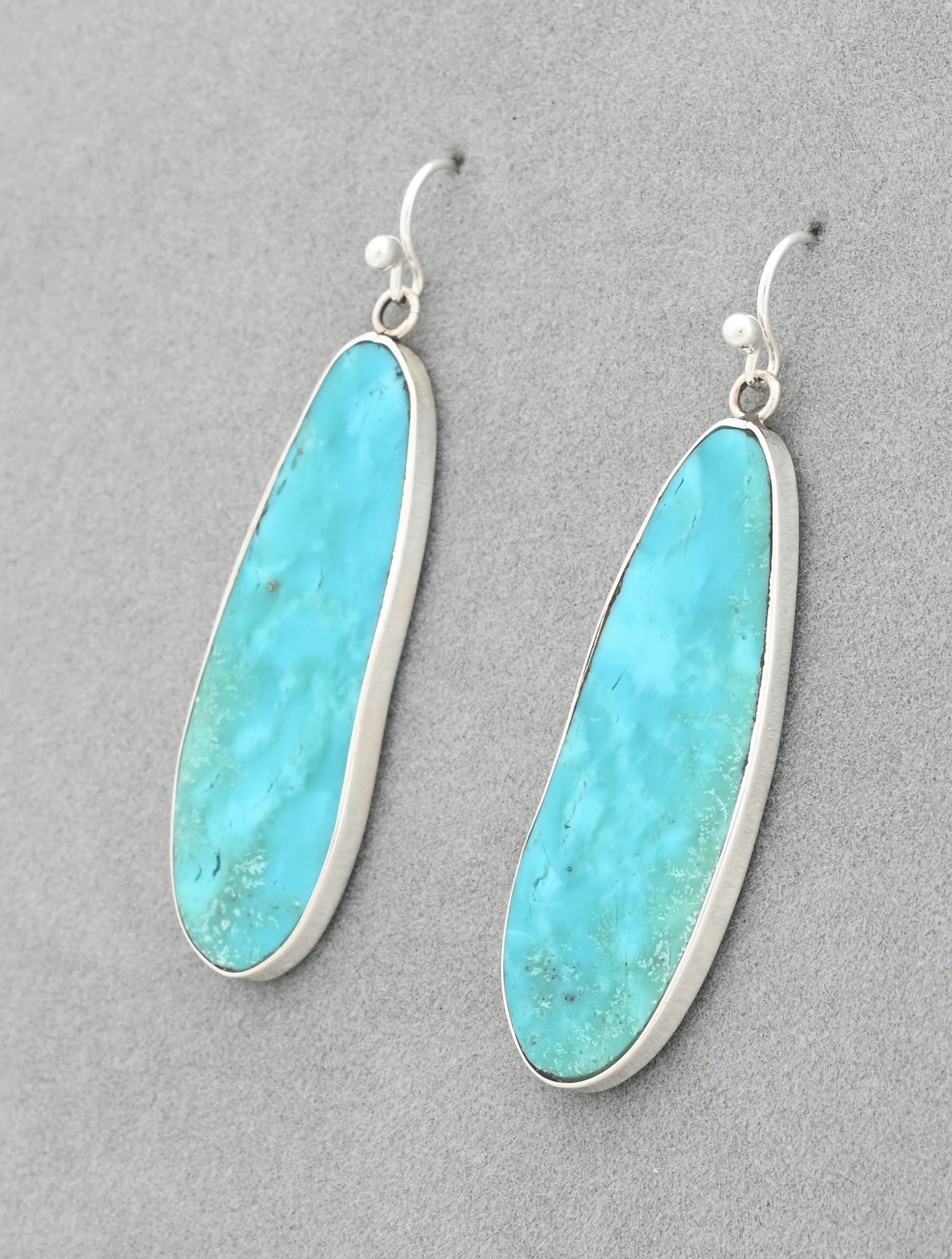 Earrings with Turquoise Slabs by Ronald Chavez