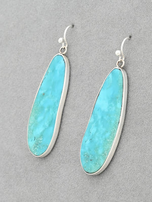 Earrings with Turquoise Slabs by Ronald Chavez