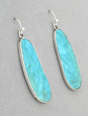 Earrings with Turquoise Slabs by Ronald Chavez
