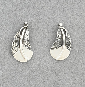 Earrings with Curved Feathers on posts by Raymond Coriz
