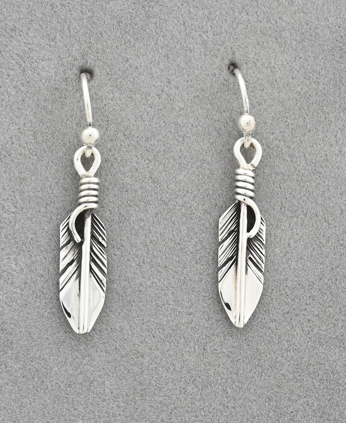 Earrings with Small Feathers by Raymond Coriz