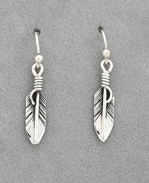 Earrings with Small Feathers by Raymond Coriz