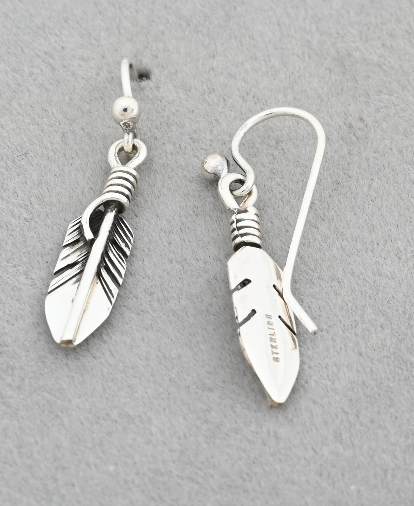 Earrings with Small Feathers by Raymond Coriz