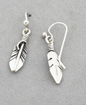 Earrings with Small Feathers by Raymond Coriz