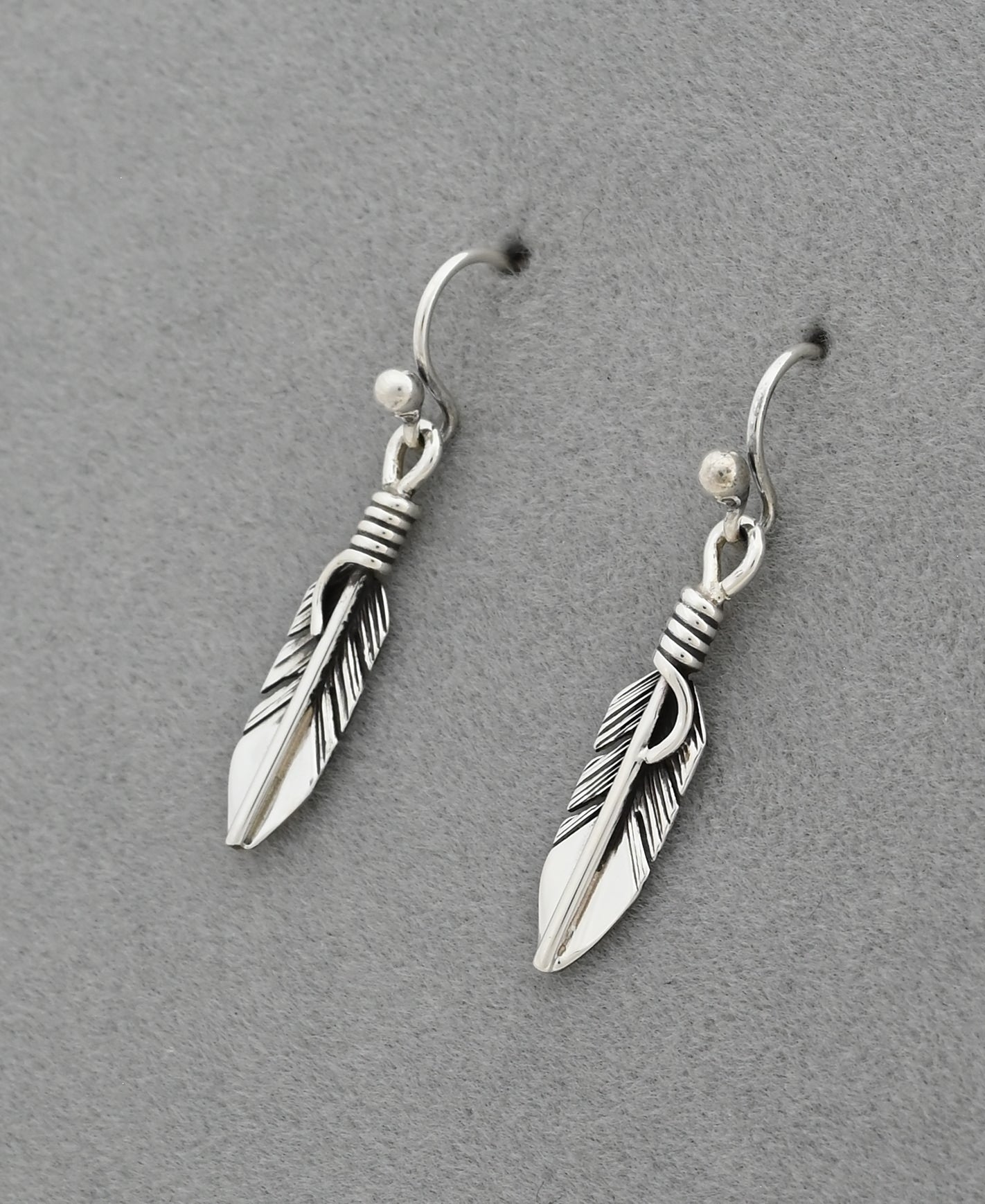 Earrings with Small Feathers by Raymond Coriz