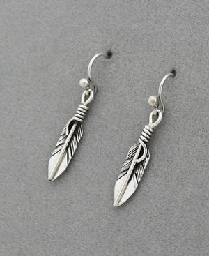 Earrings with Small Feathers by Raymond Coriz