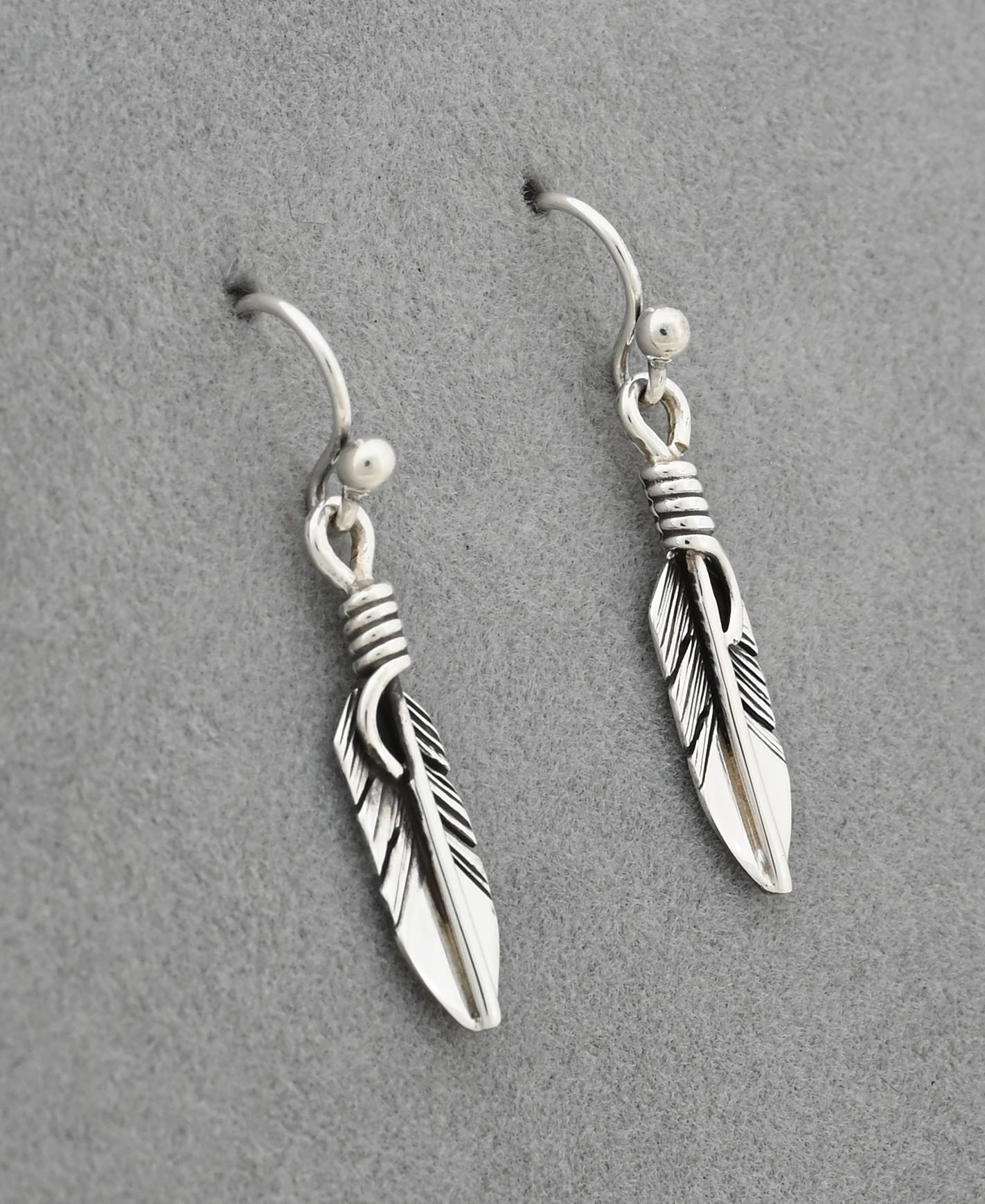 Earrings with Small Feathers by Raymond Coriz