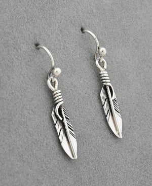 Earrings with Small Feathers by Raymond Coriz