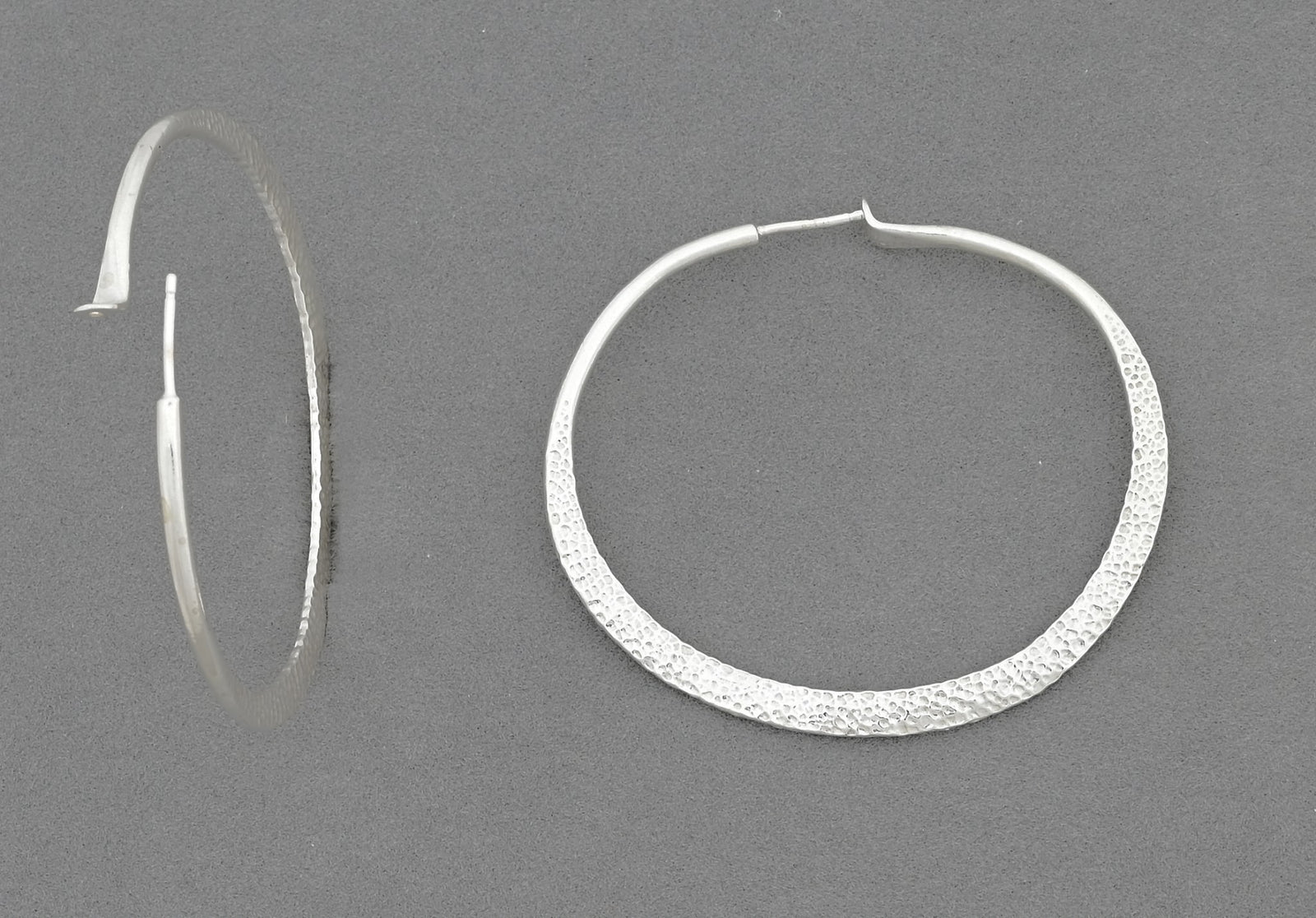 Earrings with 2" Hammered Hoops by Raymond Coriz