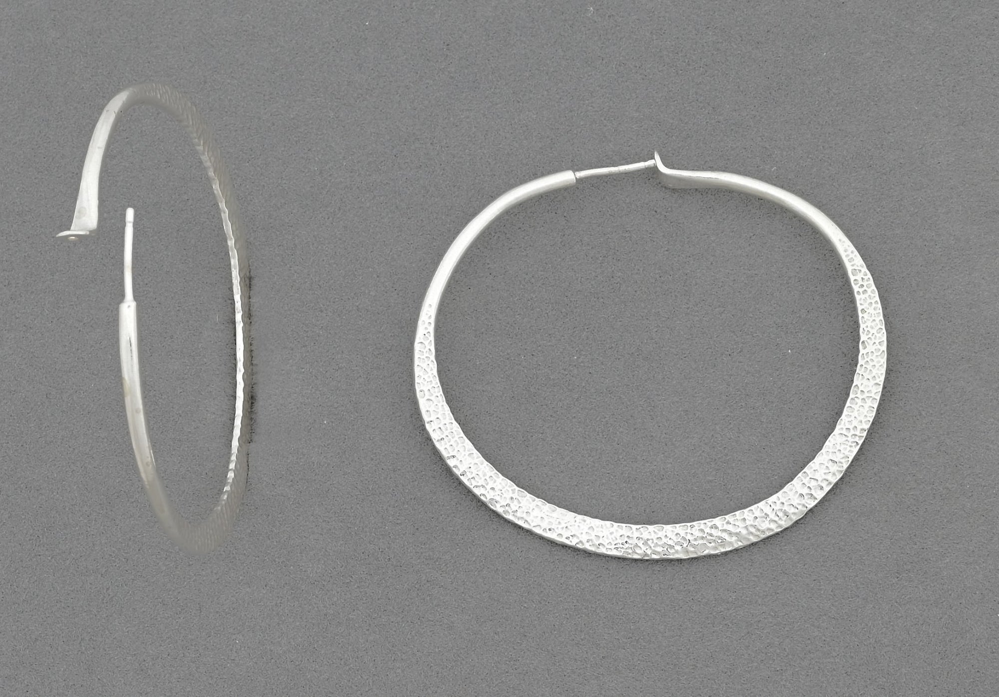 Earrings with 2" Hammered Hoops by Raymond Coriz