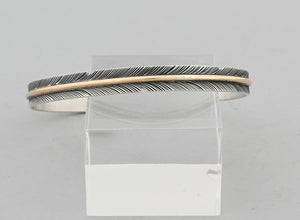 Bracelet with Sterling Silver Feather and Gold Fill Quill by Angela Martin