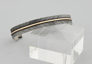 Bracelet with Sterliing Silver Feather and Gold Fill Quill by Angela Martin