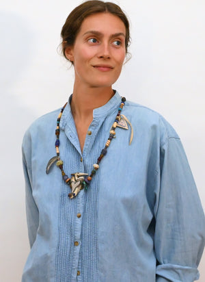 "The Grandmother" Blue Heron Necklace by Lee Courtney