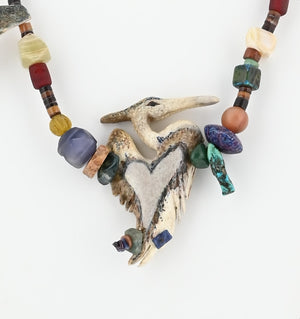 "The Grandmother" Blue Heron Necklace by Lee Courtney